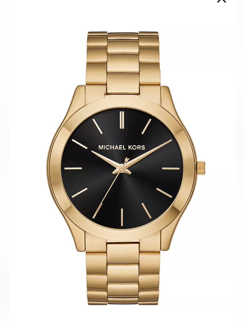 Michael Kors Gold Bracelet Watch With Black Dial